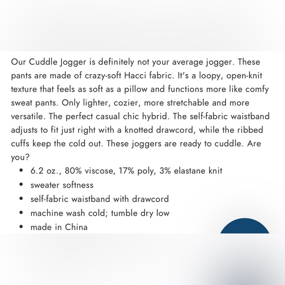 🌹NWOT:BOXER CRAFT CUDDLE OXFORD HEATHER JOGGERS - Picture 3 of 7